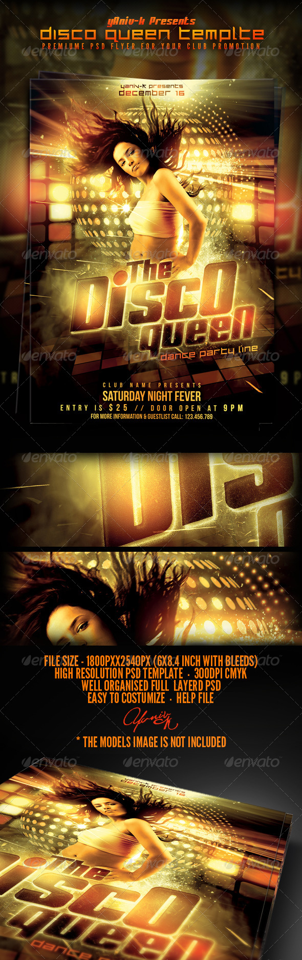 Disco Queen Flyer Template - Clubs & Parties Events