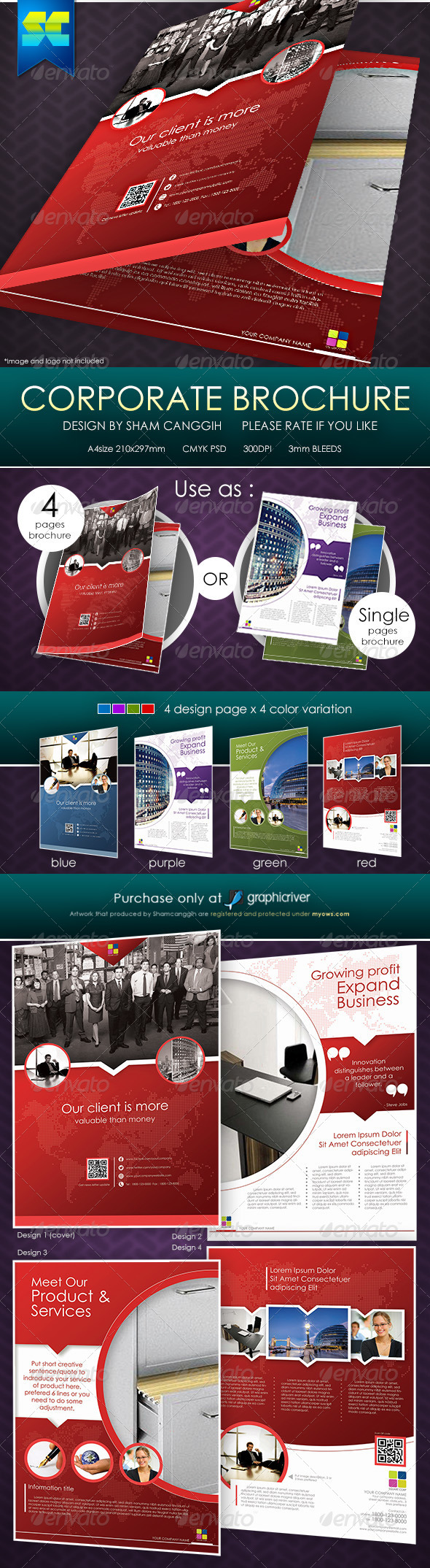 Clean & Modern 4 Pages Corporate Brochure - Corporate Brochures