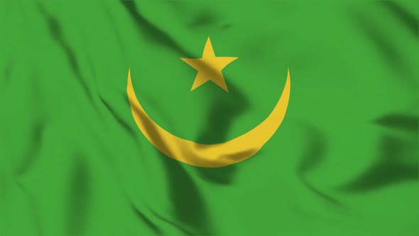4K Mauritania Flag - Loopable
