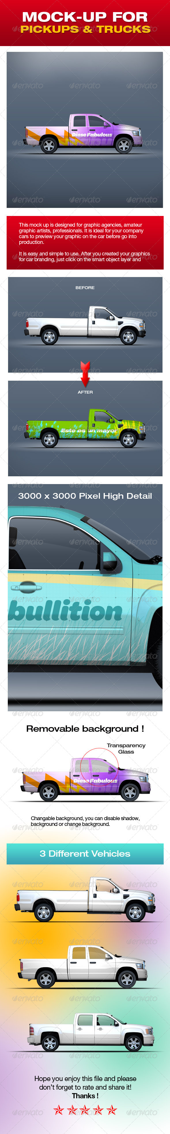 Mock-up For Pickup & Truck Vehicles - Product Mock-Ups Graphics