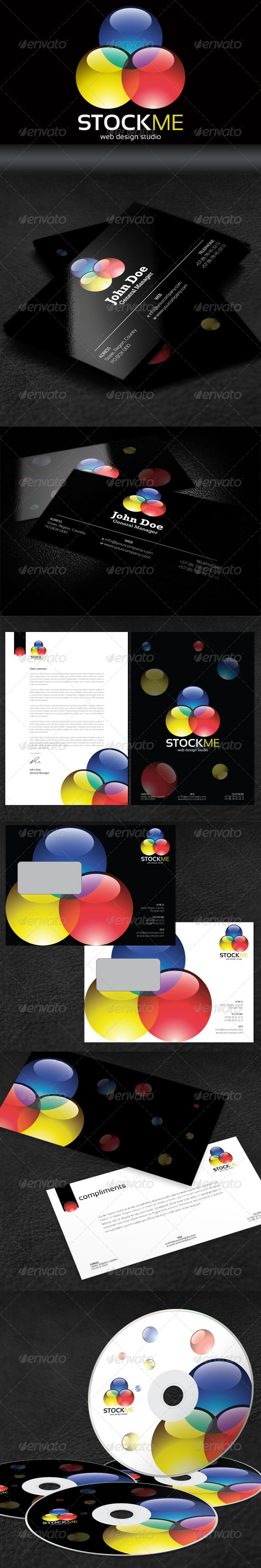 Stock Me Web Design Studio Corporate Identity - Stationery Print Templates