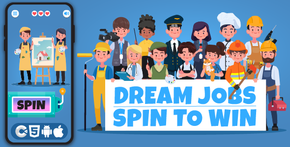 Spin To Win: Dream Jobs Slot - HTML5 Game, Construct 3