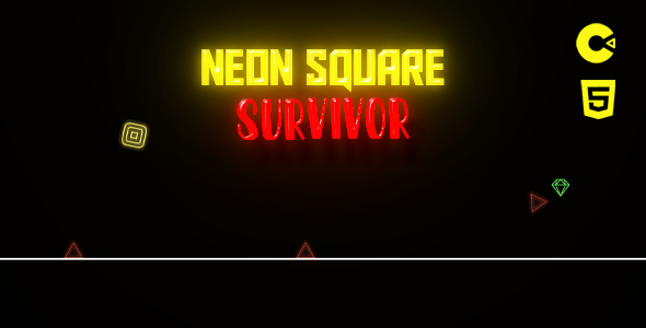 Neon Square Survivor – HTML5 Game – Construct 3 Nulled