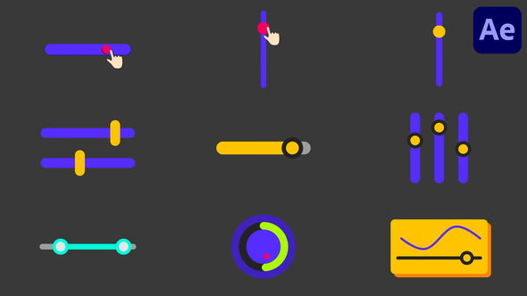 Sliders And Bars UI Elements for After Effects Elements template preview