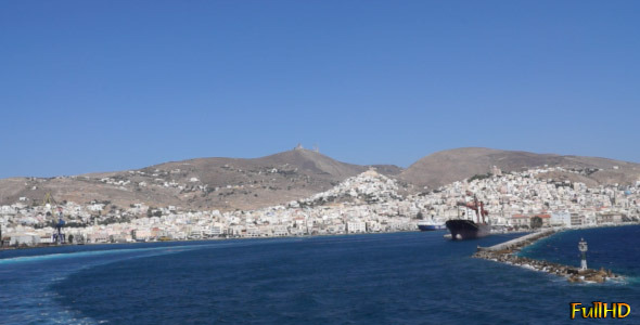 Leaving the Greek Island of Syros