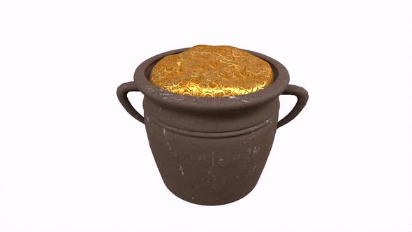 pot of gold 3d object rotating loop