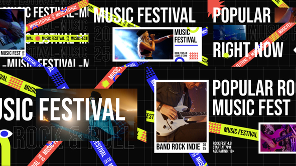 Music Festival After Effect Video Displays template preview