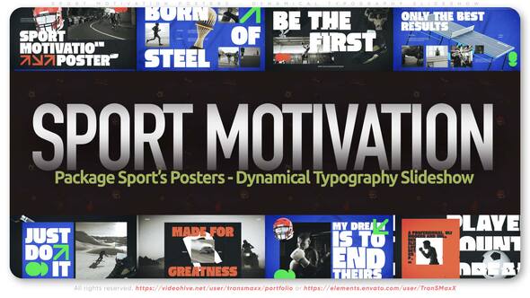 Sport Motivation Posters - Dynamical Typography Slideshow Openers template preview