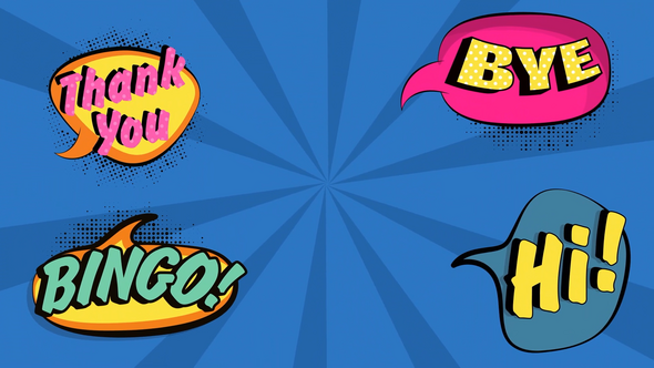 Comic Style Text Bubbles. Elements template preview