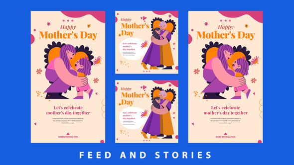 Mothers Day Feed and Stories Instagram Openers template preview