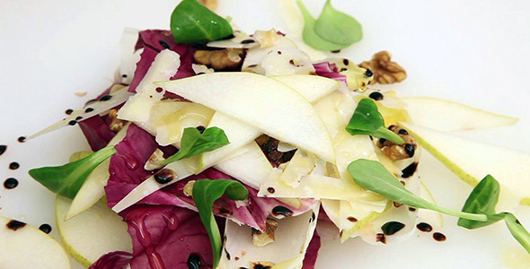 Pear and Walnut Salad with Chicory