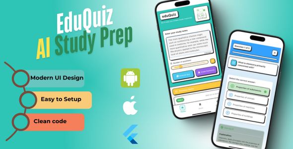 EduQuiz AI – Flutter Smart Exam Prep, Flashcards & Quiz App for Android & iOS