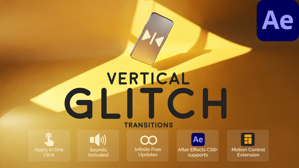 Vertical Glitch Transitions Elements template preview
