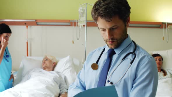 Doctor checking report alt