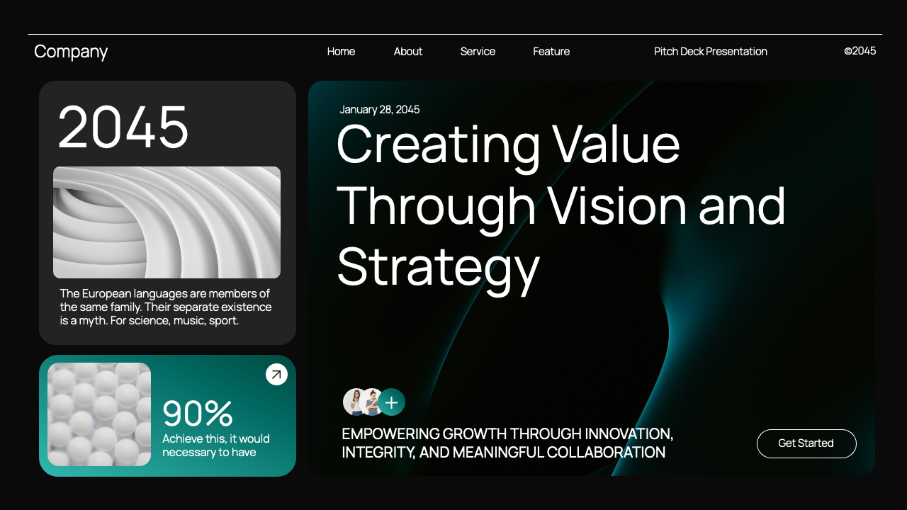 Black Blue Gradient Modern Pitch Deck Presentation, Presentation Templates