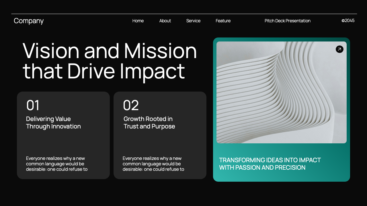 Black Blue Gradient Modern Pitch Deck Presentation, Presentation Templates