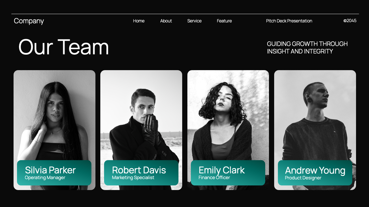 Black Blue Gradient Modern Pitch Deck Presentation, Presentation Templates