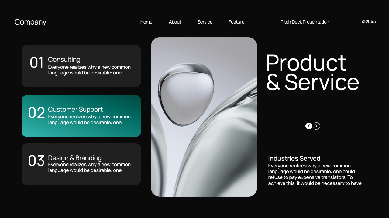 Black Blue Gradient Modern Pitch Deck Presentation, Presentation Templates