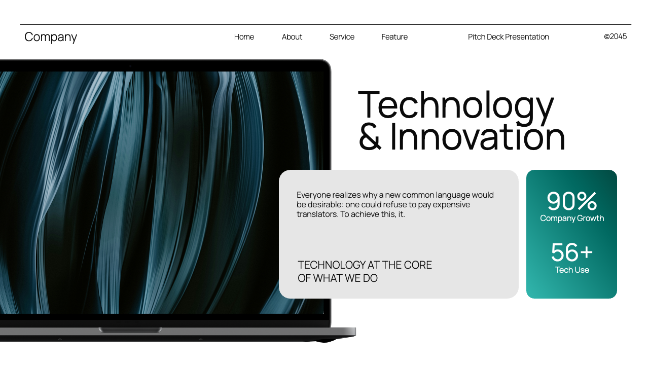 Black Blue Gradient Modern Pitch Deck Presentation, Presentation Templates