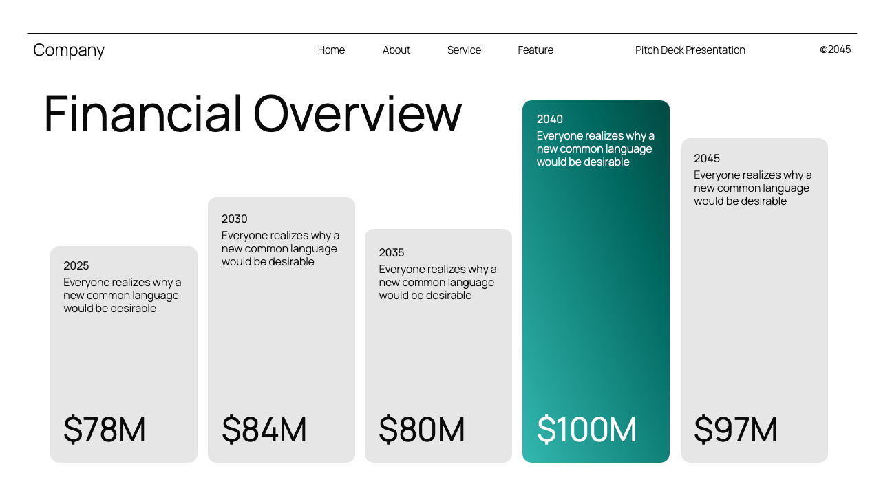 Black Blue Gradient Modern Pitch Deck Presentation, Presentation Templates