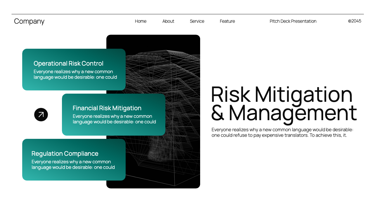 Black Blue Gradient Modern Pitch Deck Presentation, Presentation Templates