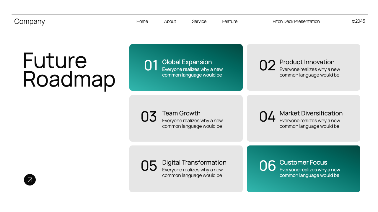 Black Blue Gradient Modern Pitch Deck Presentation, Presentation Templates