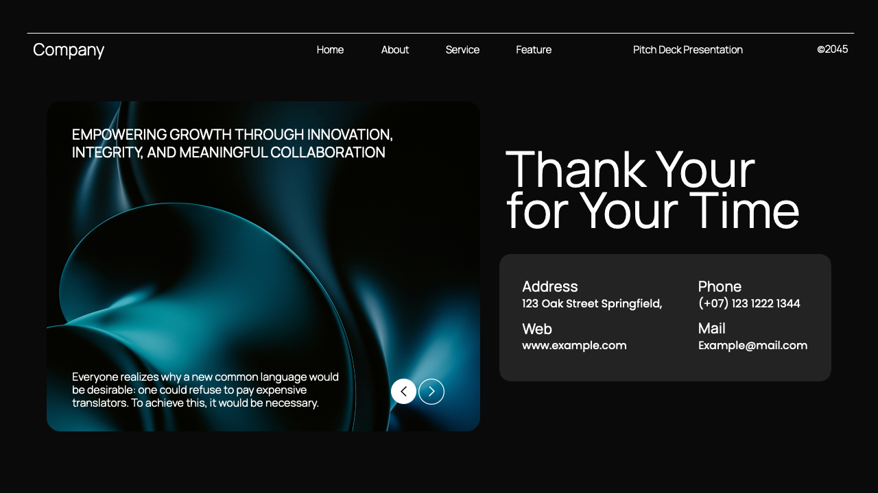 Black Blue Gradient Modern Pitch Deck Presentation, Presentation Templates