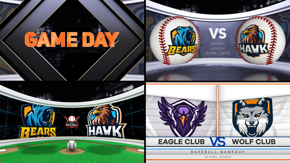 Baseball VS 3 Logo Stings template preview