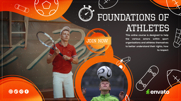 Sports Academy Slideshow Video Displays template preview