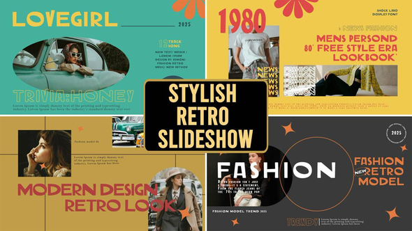 Stylish Retro Slideshow Openers template preview