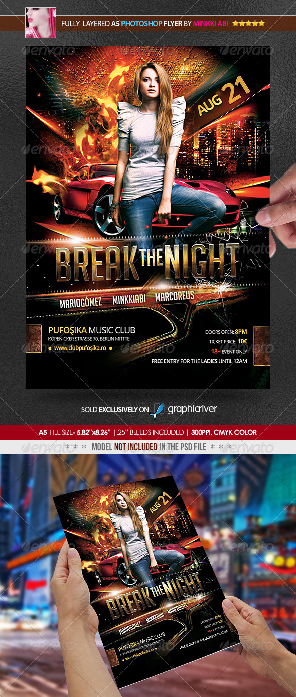 Break The Night Poster/Flyer - Clubs & Parties Events