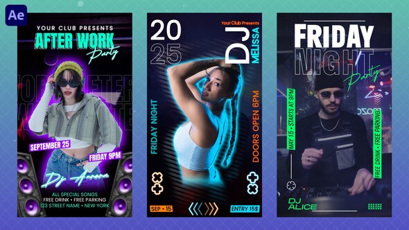 Club Instagram Reels Openers template preview