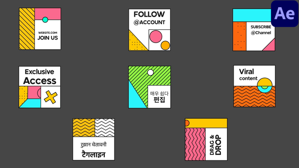 Abstract Square Titles for After Effects Titles template preview