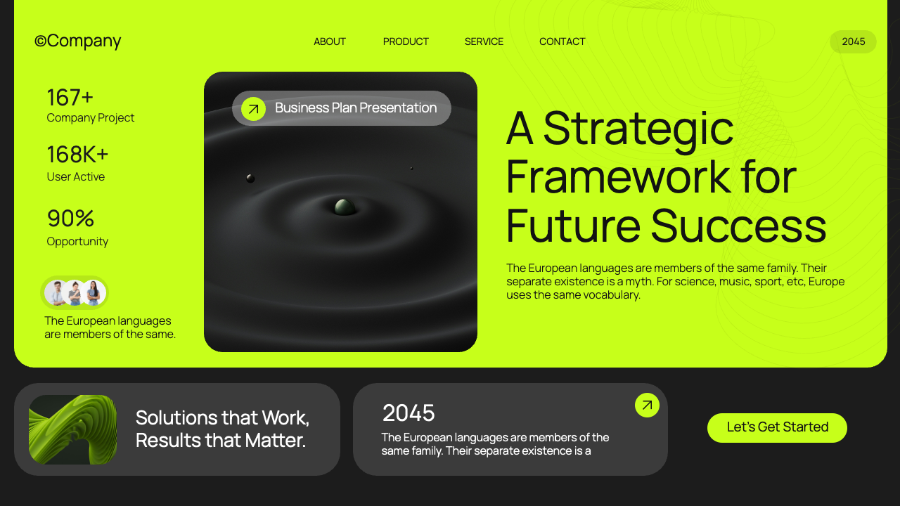 Black Green Modern Business Plan Presentation, Presentation Templates