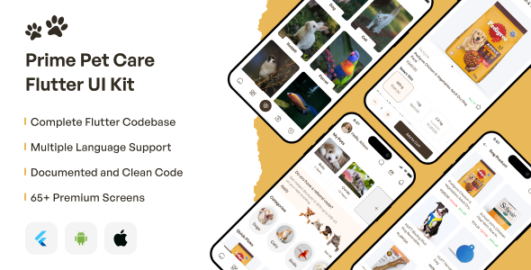Prime Pet Care Flutter App UI Kit