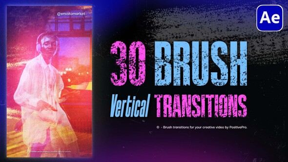 Vertical Brush Transitions Elements template preview