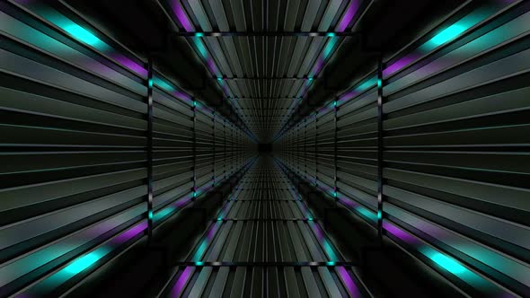 Loop Tunnel With Purple And Blue Lights
