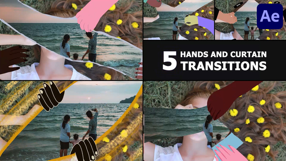 Hands And Curtain Backgrounds And Transitions | After Effects Elements template preview