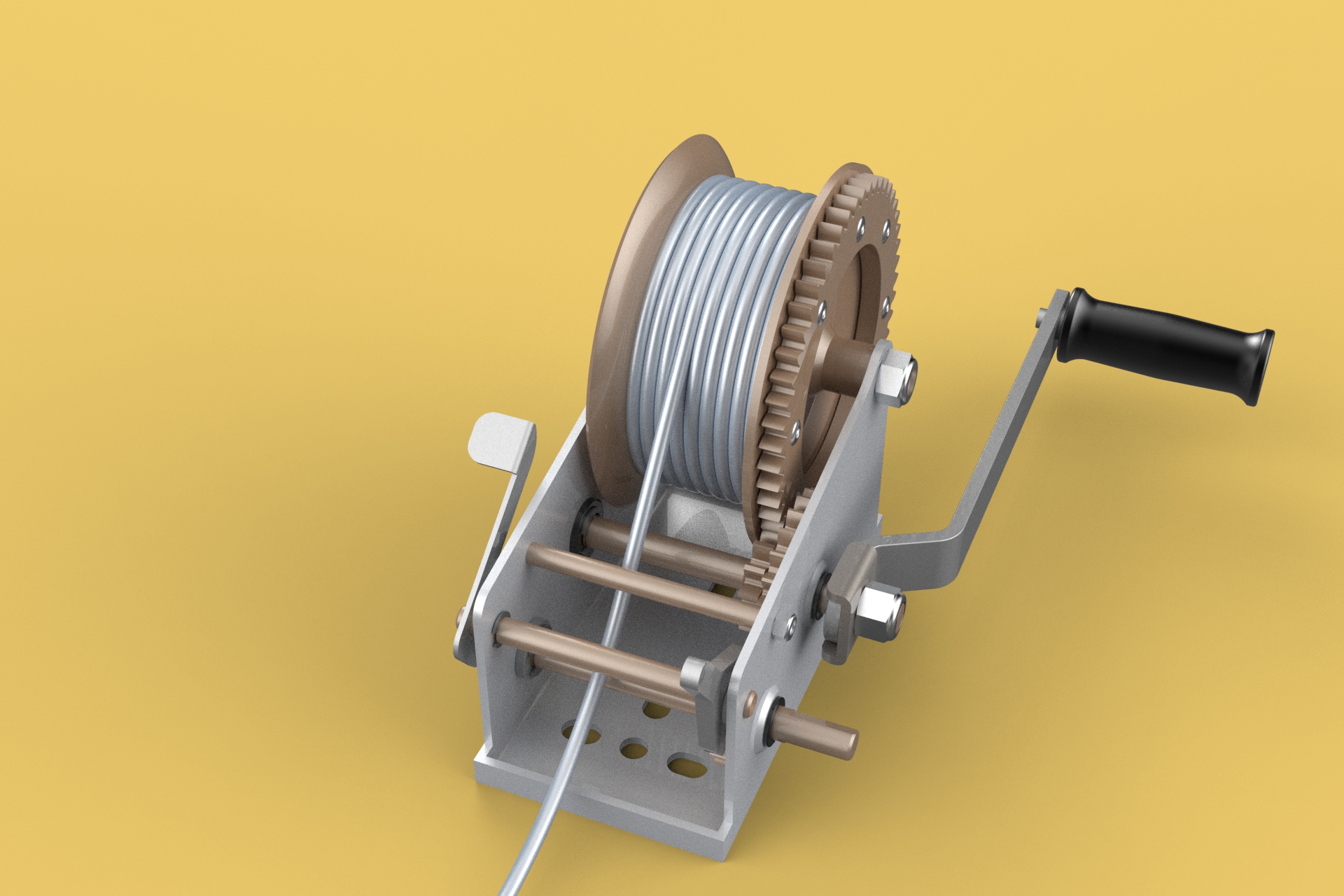 Manual Rotary Hand Crank Winch Hoist Wire Rope Sling Lift Crane by