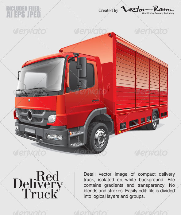 Red Delivery Truck - Vectors