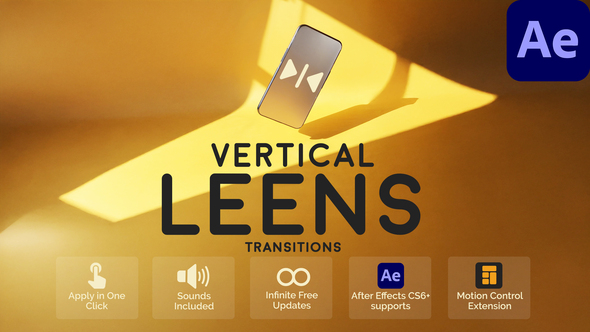 Vertical Leens Transitions for After Effects Elements template preview