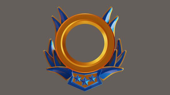 3D Animation of Stunning Gold And Blue Level Frame Perspective alt