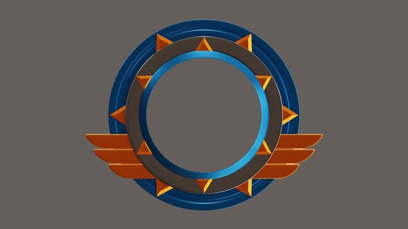 3D Animation of Stunning Light Blue and Gold Tier Frame Perspective alt