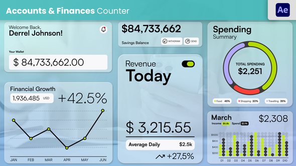 Accounts & Finances Count Infographics template preview