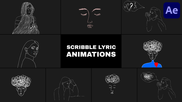 Scribble Lyric Animations for After Effects Elements template preview
