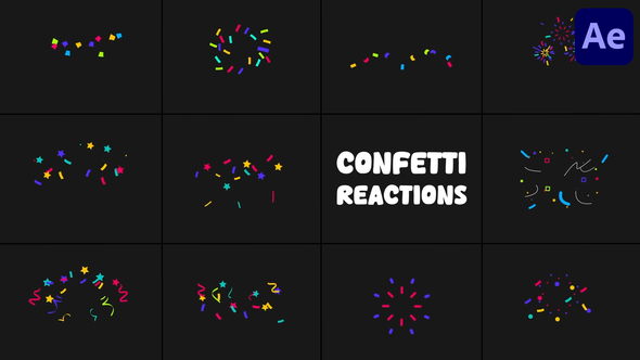 Confetty Reactions for After Effects Elements template preview