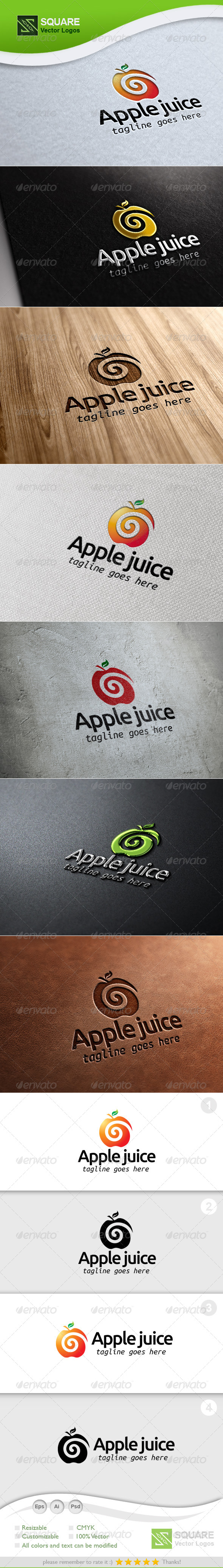 Apple Juice Vector Logo Template - Food Logo Templates