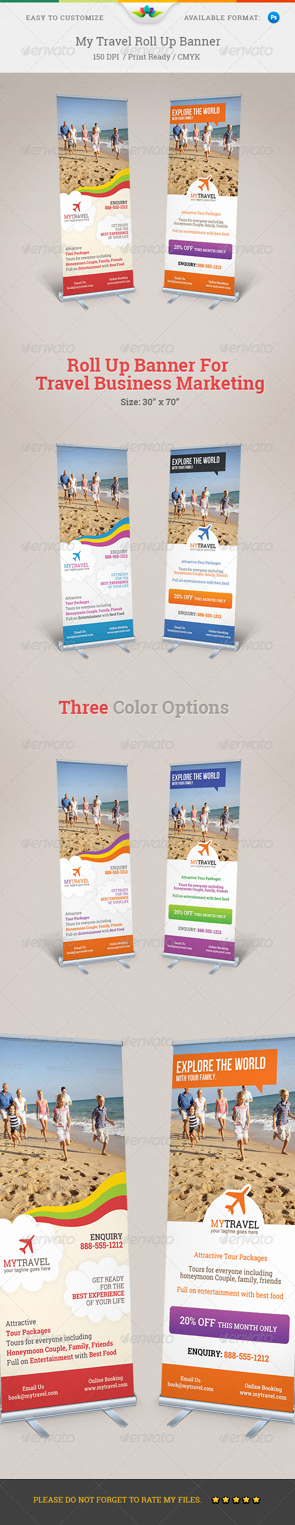 My Travel Roll Up Banner - Signage Print Templates