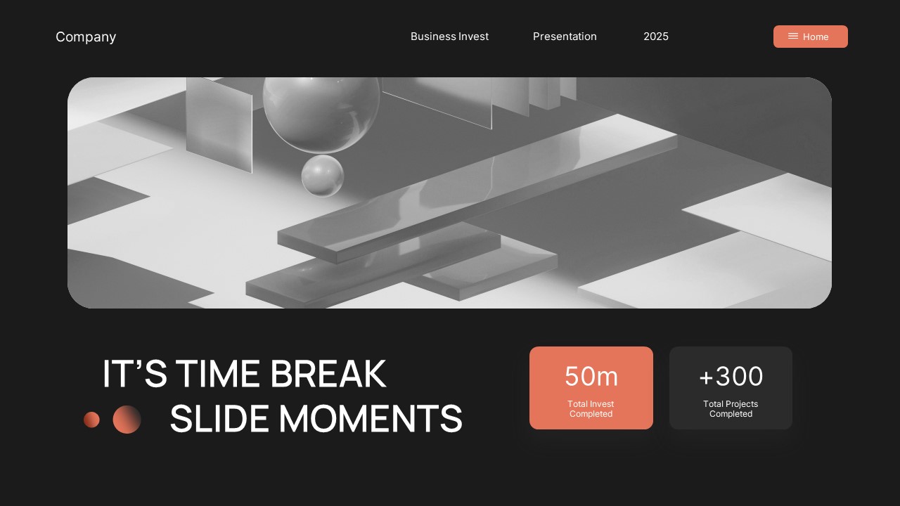 Black Orange Modern Business Investment PowerPoint, Presentation Templates