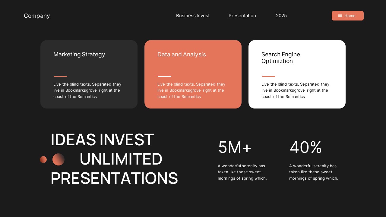 Black Orange Modern Business Investment PowerPoint, Presentation Templates